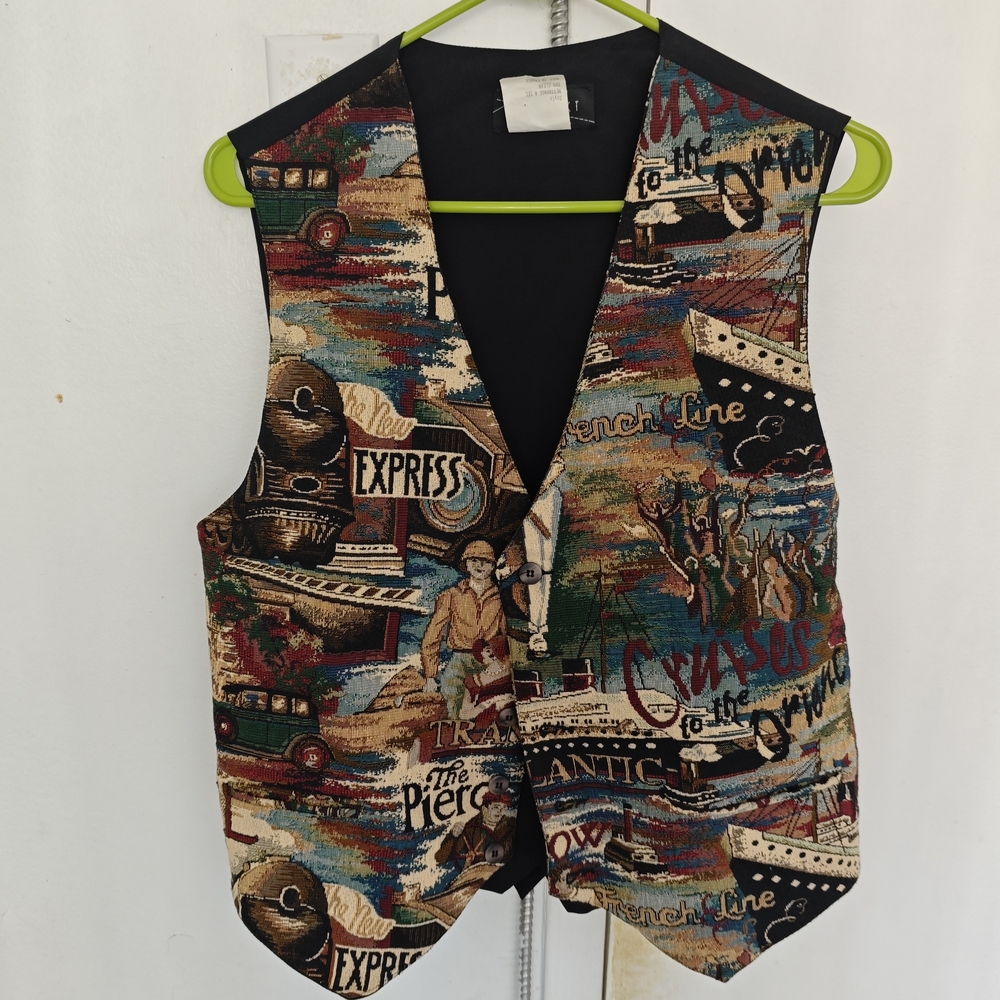 VTG Intersect Colorful tapestry Nautical Themed Vest